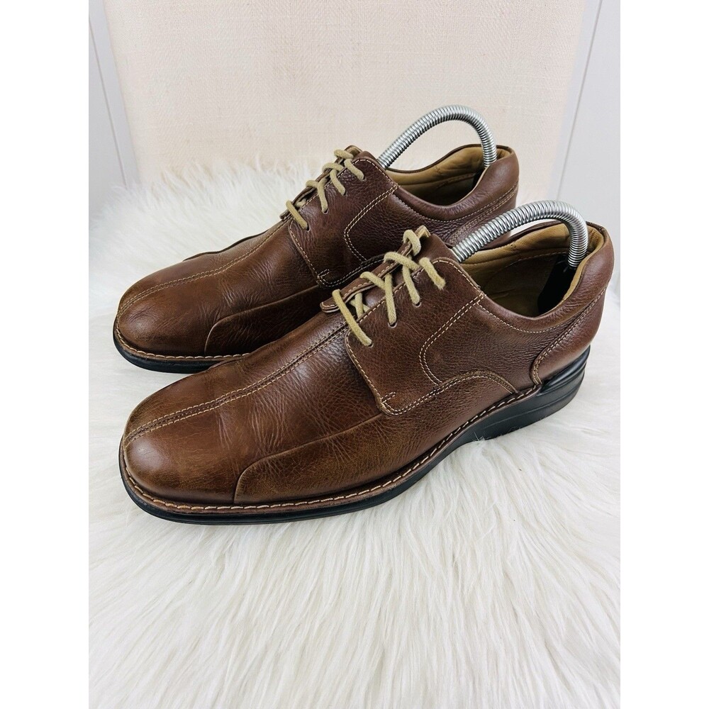 Johnston & Murphy Shuler Brown Leather Bicycle Oxford Shoes Toe Mens 8W